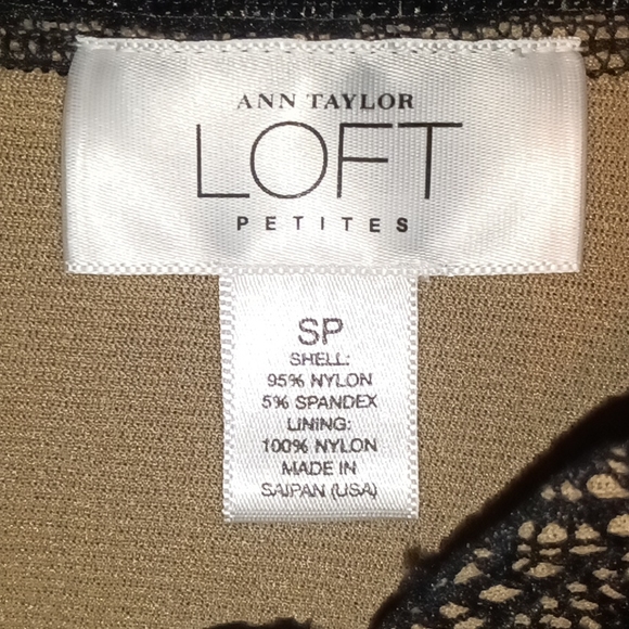 LOFT | Lace Overlay Black and Nude Cami Tank Top Women's Size Small Petite - Picture 5 of 8